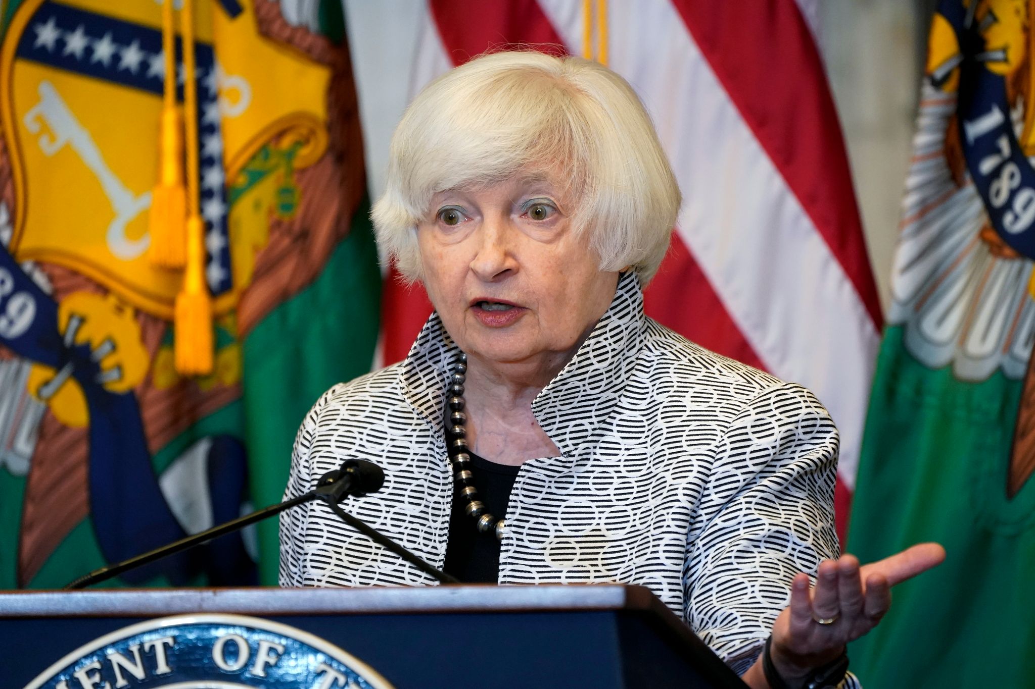 Laut US-Finanzministerin Janet Yellen war eine Verlangsamung des Wirtschaftswachstums zu erwarten. (© Jacquelyn Martin/AP/dpa)
