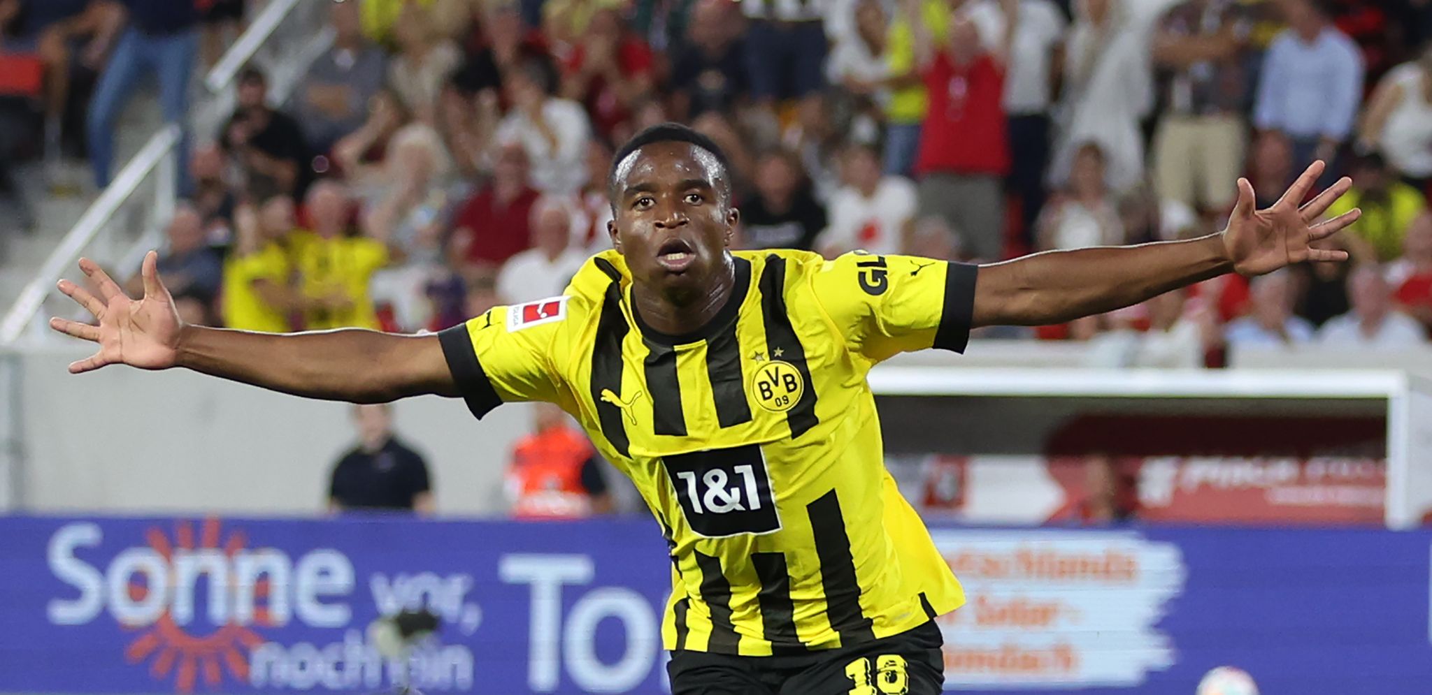 Dortmunder Matchwinner in Freiburg:  Youssoufa Moukoko. (© Tom Weller/dpa)