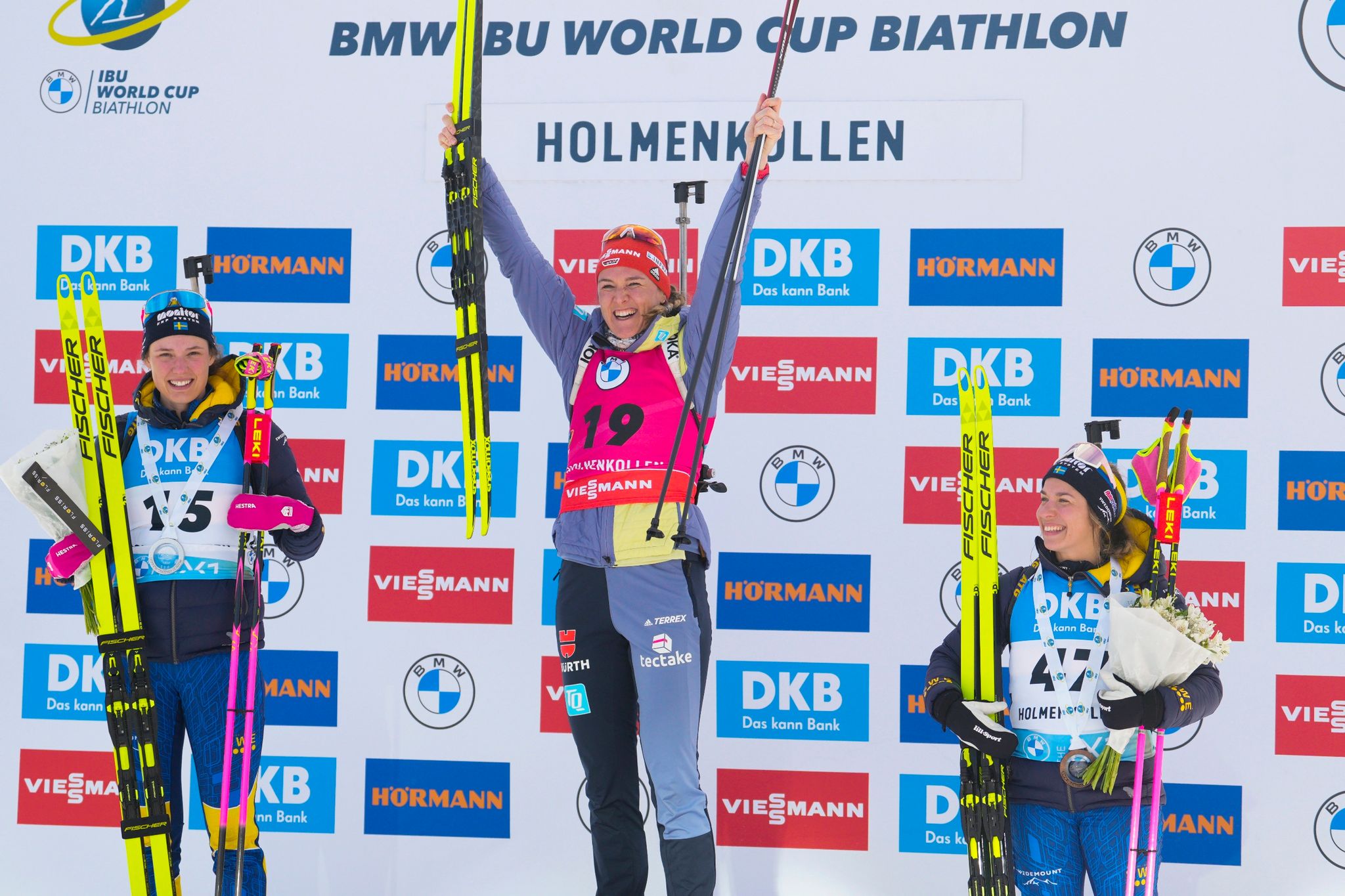 Denise Herrmann-Wick (M) hat den Sprint in Oslo gewonnen. (© Javad Parsa/NTB Scanpix/AP/dpa)